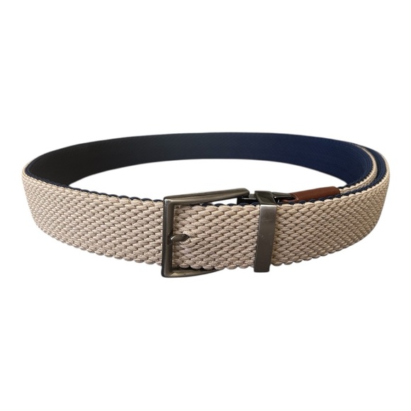 Tommy Bahama Other - Tommy Bahama Stretch Reversible Navy/Khaki Braided Belt Size Large/XL